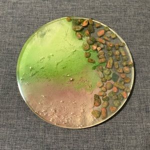 Large Resin Plate with Crystals